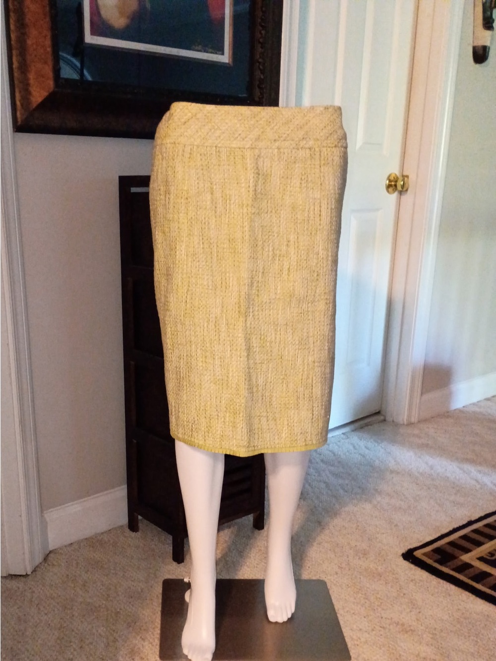 Ann Taylor Yellow Tweed Pencil Skirt